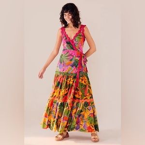Farm Rio - Mixed Painted Toucans Maxi Dress Multi
